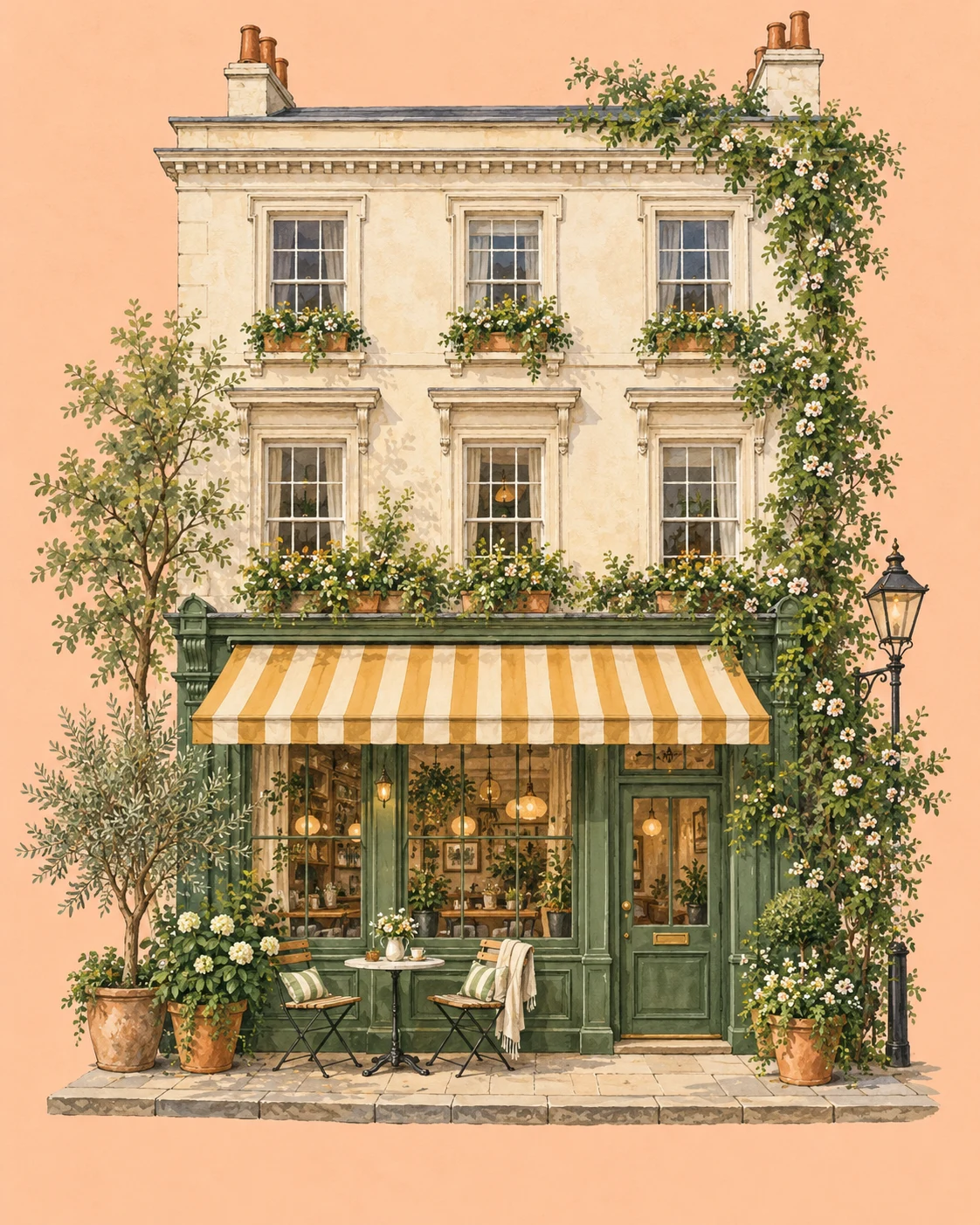 Illustrated tinyLDN scene: How a miniature shopfront is made.