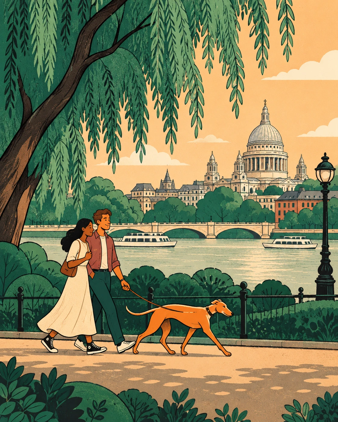 Illustrated miniature London scene accompanying The art of a little wander.