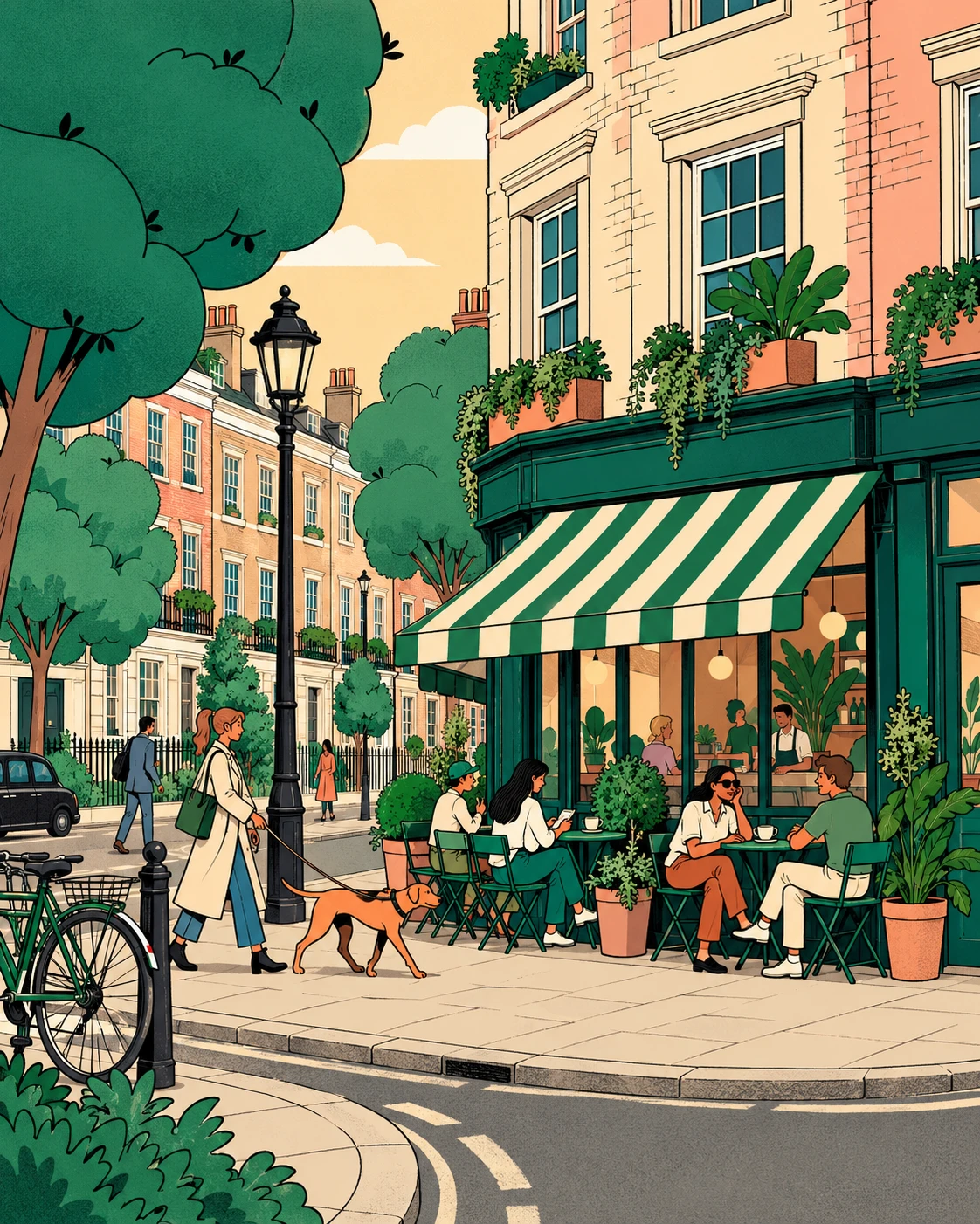 Illustrated miniature London scene accompanying A city made of little places.